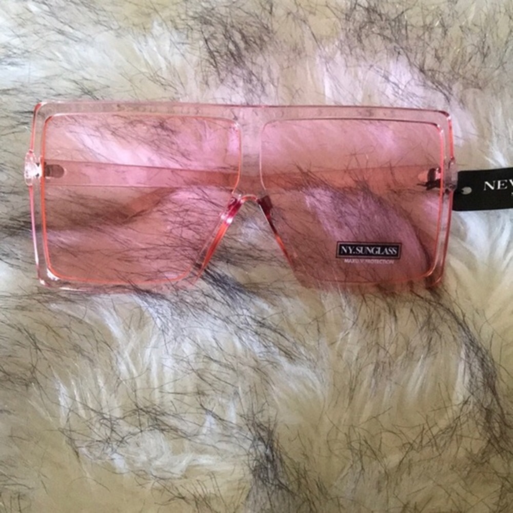 Pink  Flat Top Sunglasses